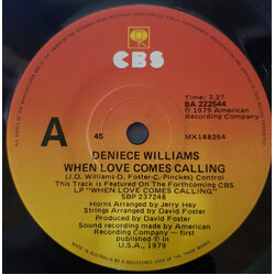 Deniece Williams When Love Comes Calling / I've Got The Next Dance USED VINYL 7INCH 45 RPM SINGLE