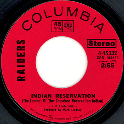 Raiders (2) Indian Reservation / Terry's Tune Vinyl 7" USED