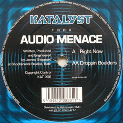 Audio Menace Right Now / Droppin Boulders Vinyl 12" USED