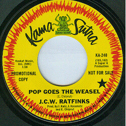 J.C.W. Ratfinks Pop Goes The Weasel / Magic Windmill USED VINYL 7INCH 45 RPM SINGLE PROMO