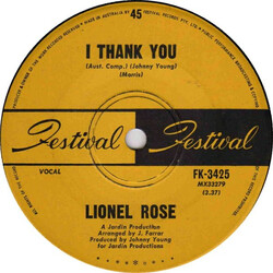 Lionel Rose I Thank You / Pick Me Up On Your Way Down USED VINYL 7INCH SINGLE 45 RPM