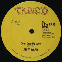 Anita Ward Don't Drop My Love USED VINYL 12INCH 33 S RPM STEREO