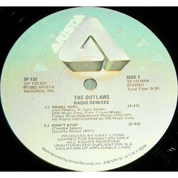 Outlaws Radio Remixes USED VINYL 12INCH 33 S RPM PROMO