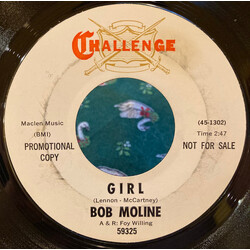 Bob Moline Girl / Beautiful Means You USED VINYL 7INCH 45 RPM PROMO STYRENE
