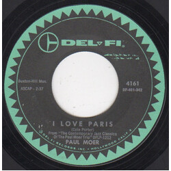 Paul Moer I Love Paris USED VINYL 7INCH 45 RPM SINGLE