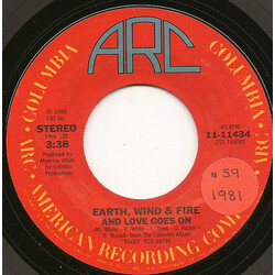 Earth, Wind & Fire And Love Goes On Vinyl 7" USED