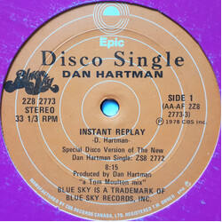 Dan Hartman Instant Replay USED VINYL 12INCH 33 S RPM SINGLE STEREO