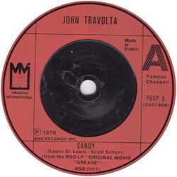 John Travolta Sandy / Can't Let You Go USED VINYL 7INCH