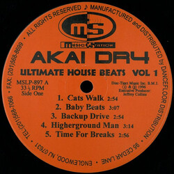 Akai DR4 Ultimate House Beats Volume One USED VINYL 12INCH