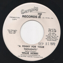 Willie Hobbs A Penny For Your Thoughts USED VINYL 7INCH 45 RPM SINGLE PROMO