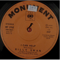 Billy Swan I Can Help Vinyl 7" USED