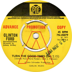 Clinton Ford Turn The Good Times On USED VINYL 7INCH 45 RPM PROMO