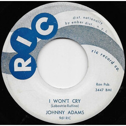 Johnny Adams I Won't Cry / Who You Are USED VINYL 7INCH 45 RPM
