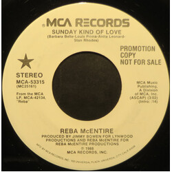 Reba McEntire Sunday Kind Of Love USED VINYL 7INCH 45 RPM PROMO