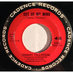 Johnny Tillotson Out Of My Mind / Empty Feelin' USED VINYL 7INCH 45 RPM SINGLE