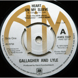 Gallagher & Lyle Heart On My Sleeve USED VINYL 7INCH SINGLE 45 RPM