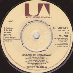 Winifred Shaw / Dick Powell (2) Lullaby Of Broadway / Young And Healthy VINYL 7" USED