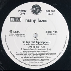 Many Fazes I'm Hip (The Hip Hoppers) / The Gangsta' Lean USED VINYL 12INCH 45 RPM PROMO