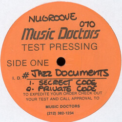Jazz Documents Secret Code USED VINYL 12INCH 33 S RPM TEST PRESSING