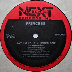 Princess Say I'm Your Number One Vinyl 12" USED