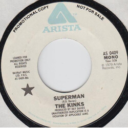 The Kinks Superman USED VINYL 7INCH 45 RPM PROMO STEREO MONO