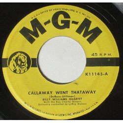 Billy Williams Quartet Callaway Went Thataway USED VINYL 7INCH 45 RPM SINGLE