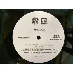 Mad Lion Bring It If You Want It / Platinumize USED VINYL 12INCH 33 S RPM PROMO