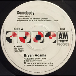 Bryan Adams Somebody USED VINYL 7INCH 45 RPM SINGLE