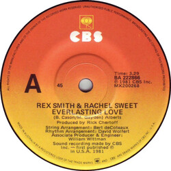 Rex Smith / Rachel Sweet Everlasting Love USED VINYL 7INCH