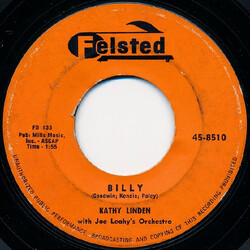 Kathy Linden Billy / If I Could Hold You In My Arms USED VINYL 45 RPM 7INCH SINGLE