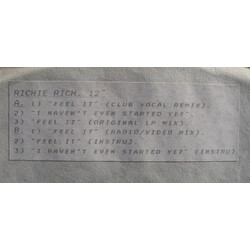 Richie Rich Feel It USED VINYL 12INCH WHITE LABEL