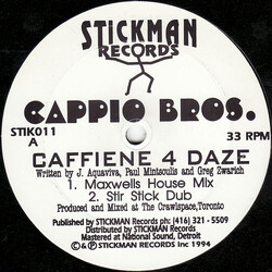 Cappio Bros. Caffiene 4 Daze USED VINYL 12INCH 33 S RPM