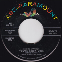 Bernie Wayne And His Orchestra You're Kinda Cute / The Night Was Made For Dreamers USED VINYL 7INCH 45 RPM SINGLE PROMO
