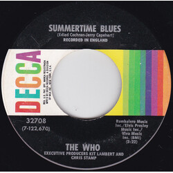 The Who Summertime Blues / Heaven And Hell USED VINYL 7INCH 45 RPM SINGLE MISPRINT