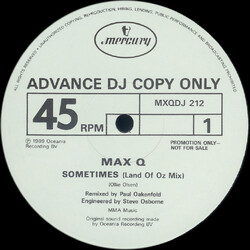 Max Q Sometimes USED VINYL 12INCH 45 RPM PROMO