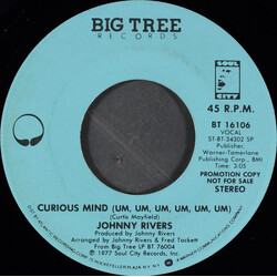 Johnny Rivers Curious Mind (Um, Um, Um, Um, Um, Um) USED VINYL 7INCH 45 RPM PROMO STEREO MONO