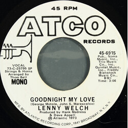 Lenny Welch Goodnight My Love USED VINYL 7INCH 45 RPM PROMO STEREO MONO