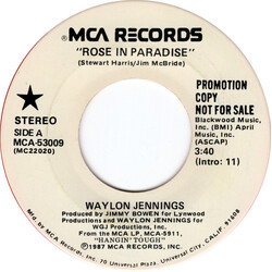 Waylon Jennings Rose In Paradise USED VINYL 7INCH 45 RPM PROMO
