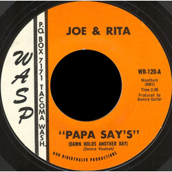 Joe & Rita Papa Say's (Dawn Holds Another Day) USED VINYL 7INCH 45 RPM SINGLE
