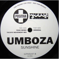 Umboza Sunshine USED VINYL 12INCH 33 S RPM PROMO