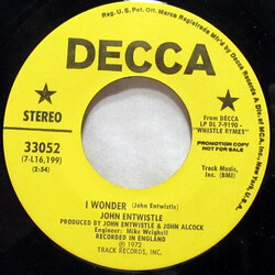 John Entwistle I Wonder USED VINYL 7INCH 45 RPM PROMO