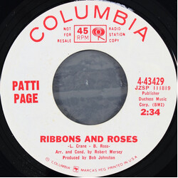Patti Page Ribbons And Roses USED VINYL 7INCH 45 RPM SINGLE PROMO STYRENE