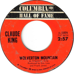 Claude King (2) Wolverton Mountain / Sam Hill Vinyl 7" USED