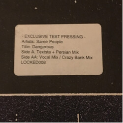 Same People Dangerous USED VINYL 12INCH TEST PRESSING WHITE LABEL