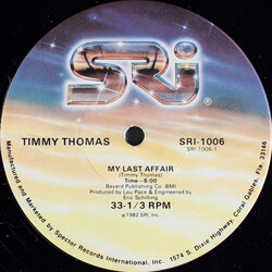 Timmy Thomas My Last Affair USED VINYL 12INCH 33 S RPM SINGLE