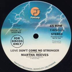 Martha Reeves Love Don't Come No Stronger / You're Like Sunshine USED VINYL 12INCH 45 RPM PROMO