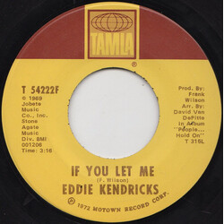 Eddie Kendricks If You Let Me / Just Memories USED VINYL 7INCH 45 RPM