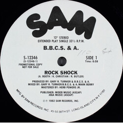 B.B.C.S. & A. Rock Shock USED VINYL 12INCH 33 S RPM SINGLE PROMO