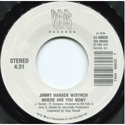 Jimmy Harnen / Synch Where Are You Now? Vinyl 7" USED