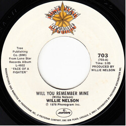 Willie Nelson Will You Remember Mine / The End Of Understanding USED VINYL 7INCH 45 RPM SINGLE REISSUE STYRENE